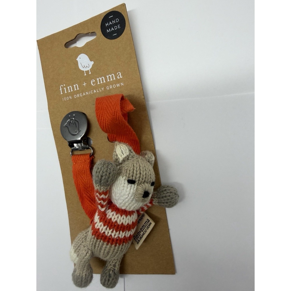Finn + Emma Rattle Pacifier Holder, Baby Unisex, Finley Fox - 100% Organic - Picture 4 of 6